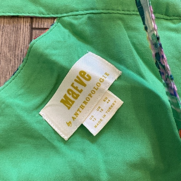 Anthropologie Maeve Women's Quinn Textured Floral Green Cami Top size 12 - Picture 6 of 9